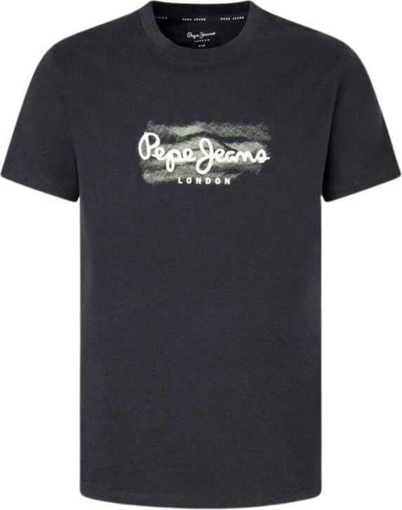Czarny t-shirt Pepe Jeans w młodzieżowym stylu z bawełny