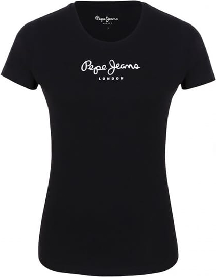 Czarny t-shirt Pepe Jeans w młodzieżowym stylu z krótkim rękawem