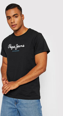Czarny t-shirt Pepe Jeans z krótkim rękawem