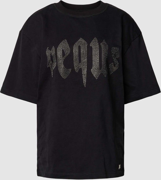 Czarny t-shirt Pequs z krótkim rękawem