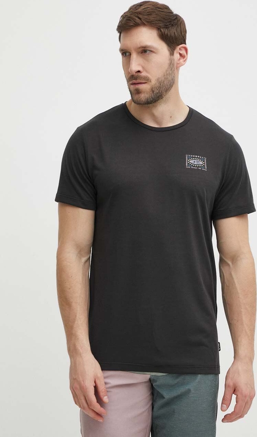 Czarny t-shirt Picture z nadrukiem z krótkim rękawem