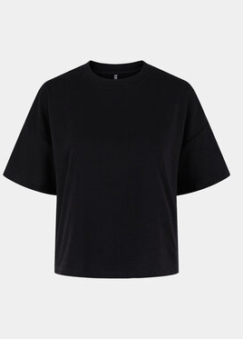 Czarny t-shirt Pieces z krótkim rękawem z okrągłym dekoltem