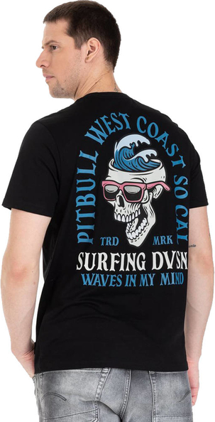Czarny t-shirt Pit Bull West Coast z krótkim rękawem z bawełny