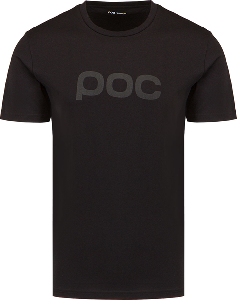 Czarny t-shirt POC z bawełny z krótkim rękawem w młodzieżowym stylu