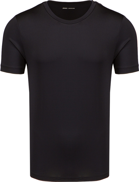 Czarny t-shirt POC z krótkim rękawem w stylu casual