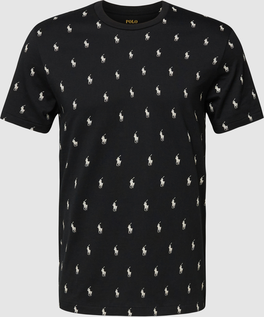 Czarny t-shirt POLO RALPH LAUREN z bawełny z krótkim rękawem w młodzieżowym stylu