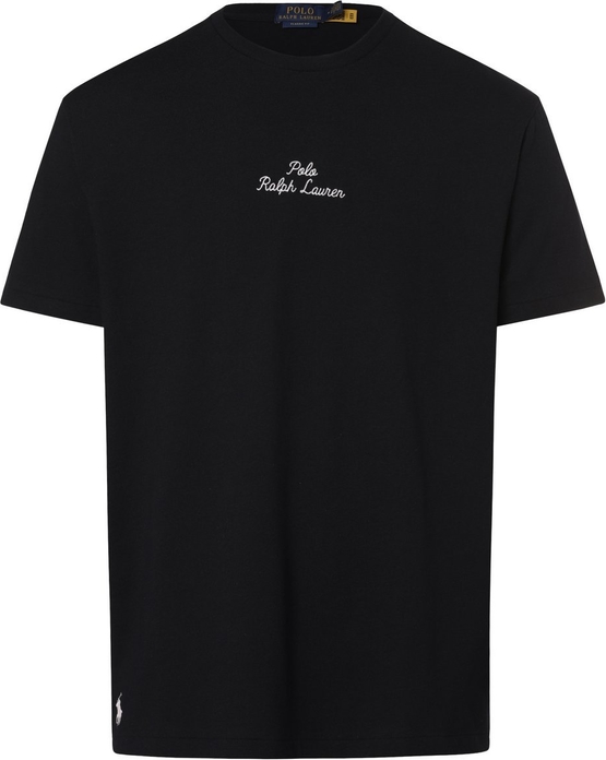 Czarny t-shirt POLO RALPH LAUREN z krótkim rękawem z bawełny