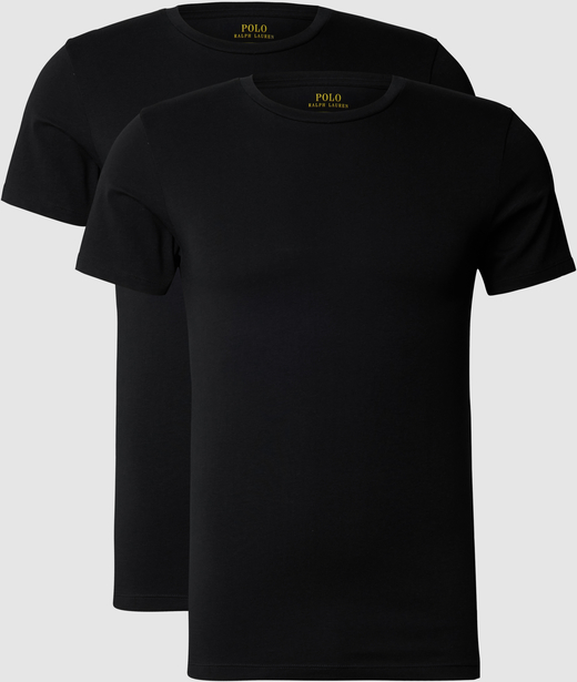 Czarny t-shirt POLO RALPH LAUREN z krótkim rękawem z bawełny w stylu casual