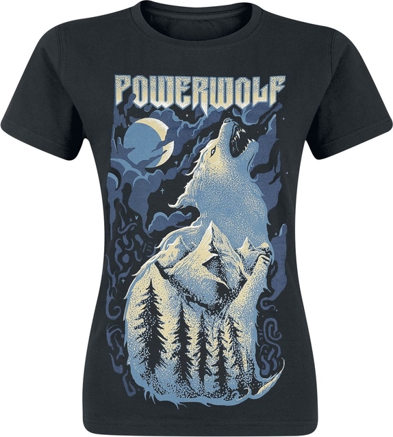 Czarny t-shirt Powerwolf z krótkim rękawem z bawełny