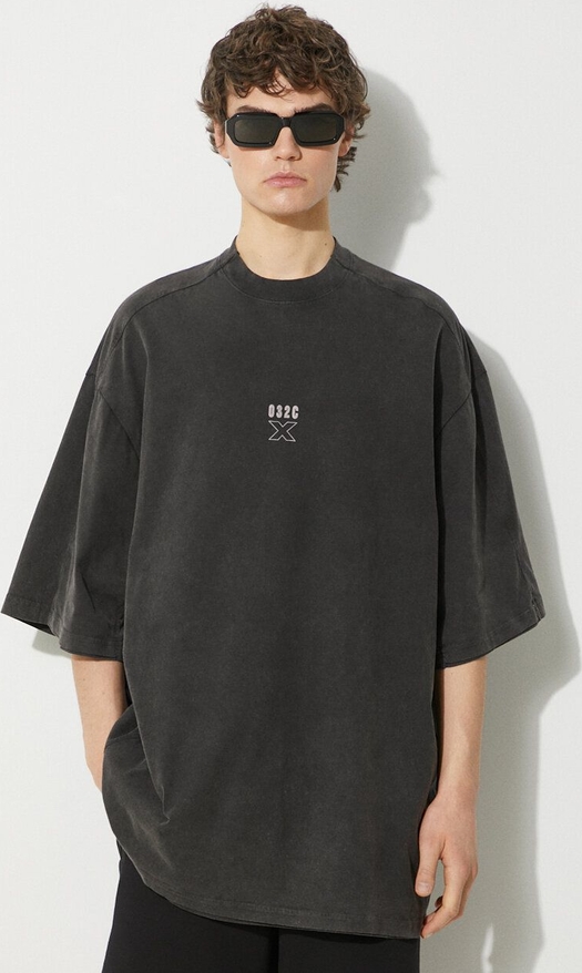 Czarny t-shirt PRM z nadrukiem z bawełny w stylu casual