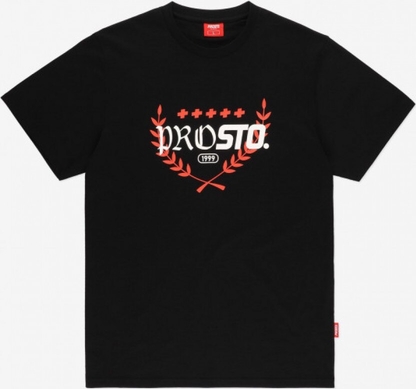 Czarny t-shirt Prosto. z bawełny w młodzieżowym stylu