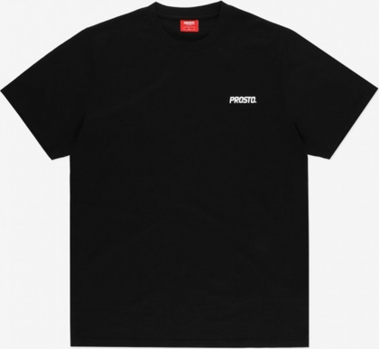 Czarny t-shirt Prosto. z nadrukiem w stylu klasycznym z krótkim rękawem