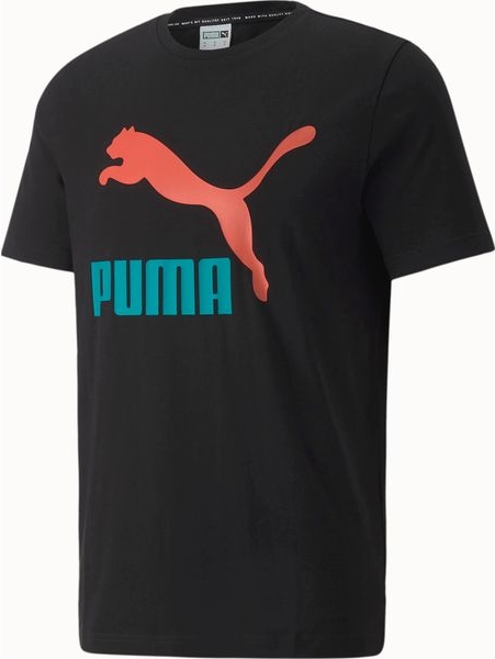 Czarny t-shirt Puma z krótkim rękawem z bawełny