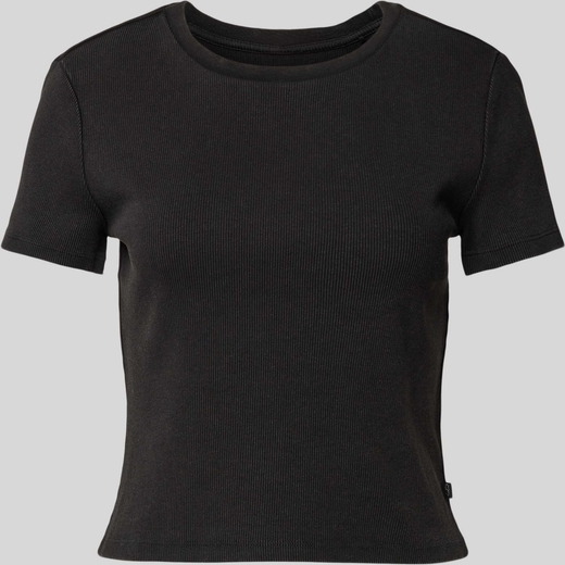 Czarny t-shirt Qs z krótkim rękawem