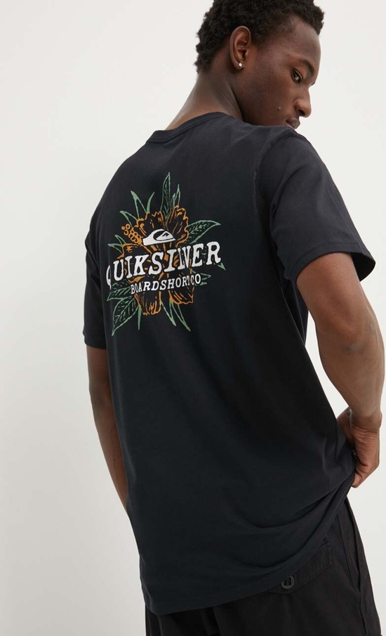 Czarny t-shirt Quiksilver z bawełny