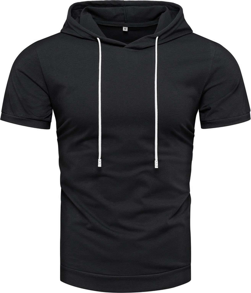 Czarny t-shirt Recea w młodzieżowym stylu z bawełny