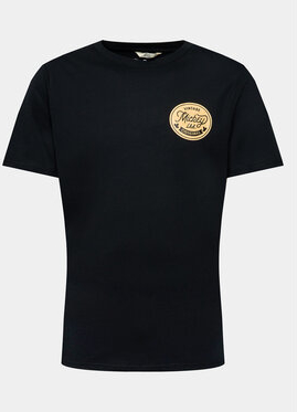 Czarny t-shirt Redefined Rebel z krótkim rękawem w stylu casual z nadrukiem