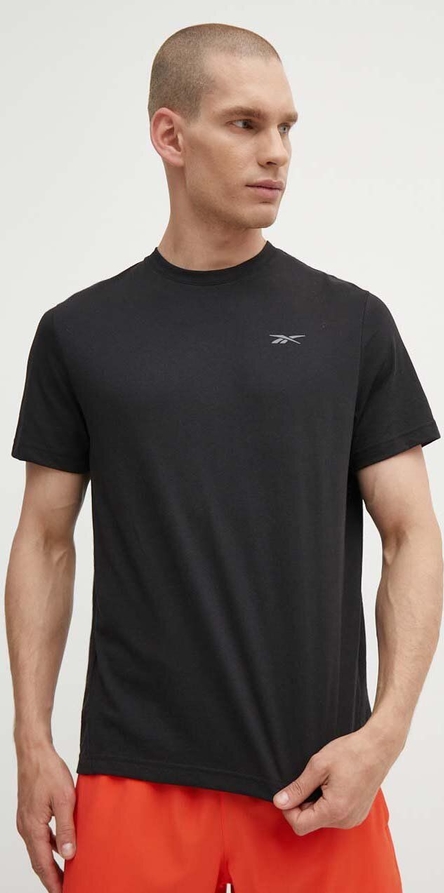 Czarny t-shirt Reebok w sportowym stylu