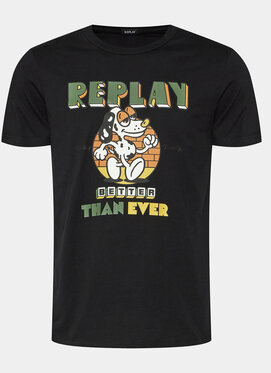 Czarny t-shirt Replay