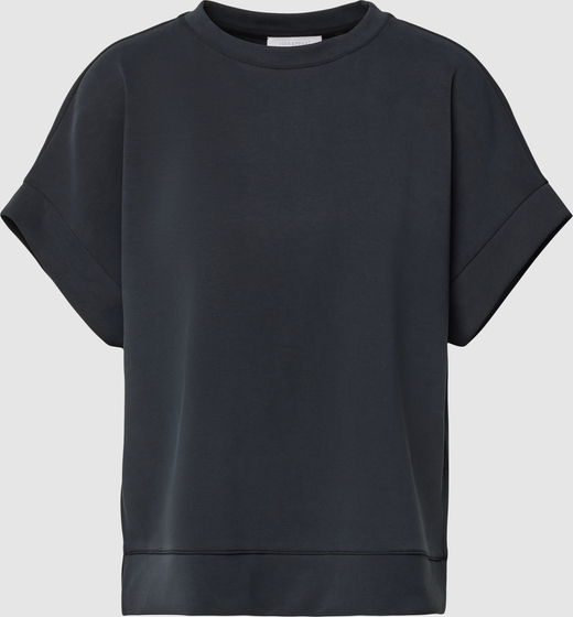 Czarny t-shirt Rich & Royal z krótkim rękawem z okrągłym dekoltem