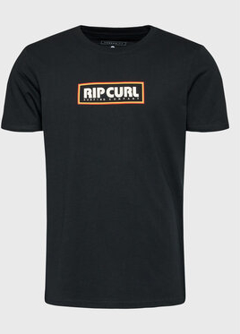 Czarny t-shirt Rip Curl w młodzieżowym stylu