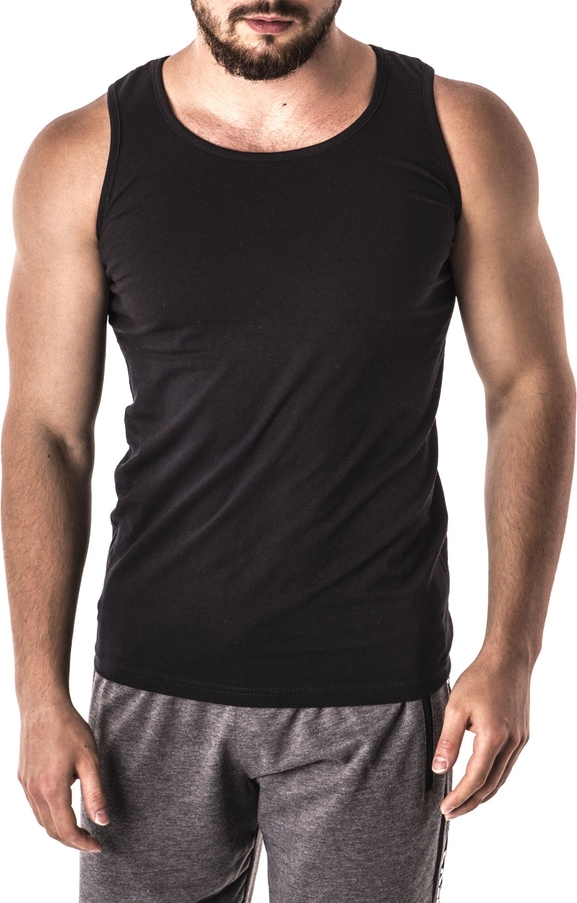 Czarny t-shirt Risardi w stylu casual z krótkim rękawem