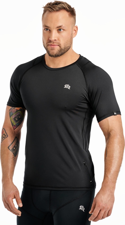 Czarny t-shirt Rough Radical termoaktywny z krótkim rękawem w sportowym stylu