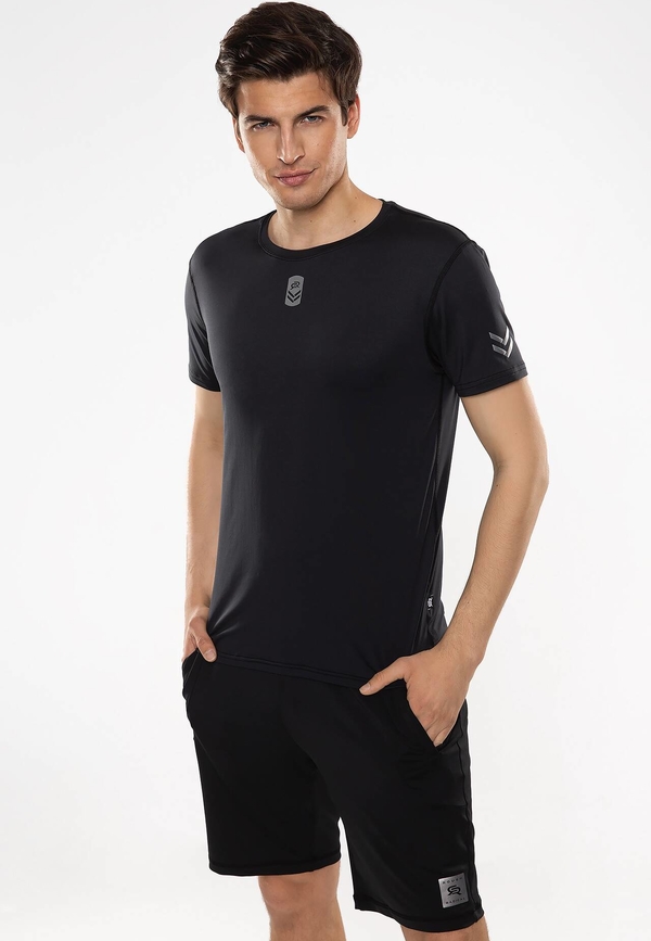 Czarny t-shirt Rough Radical z tkaniny w sportowym stylu
