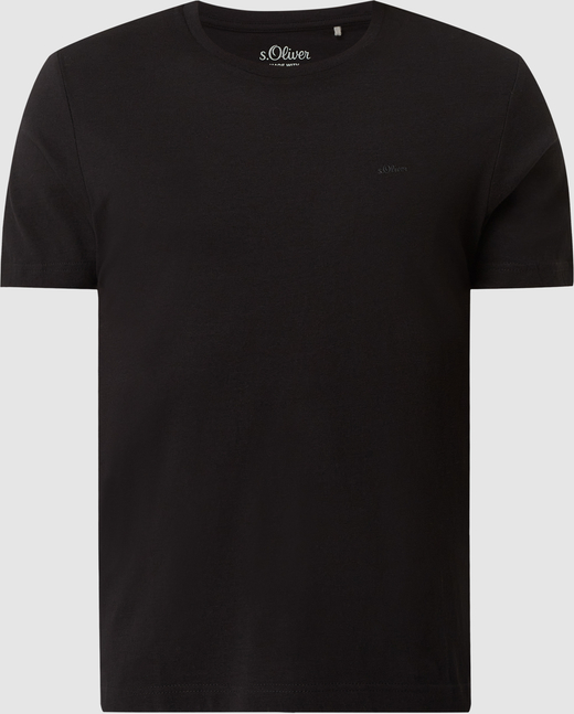 Czarny t-shirt S.Oliver Red Label z krótkim rękawem w stylu casual