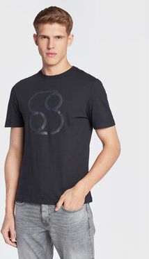 Czarny t-shirt S.Oliver w młodzieżowym stylu z krótkim rękawem