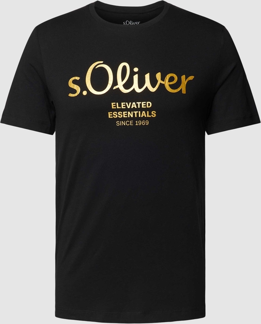 Czarny t-shirt S.Oliver z nadrukiem