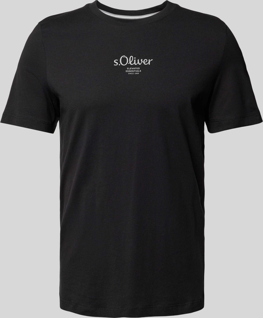 Czarny t-shirt S.Oliver z nadrukiem w młodzieżowym stylu