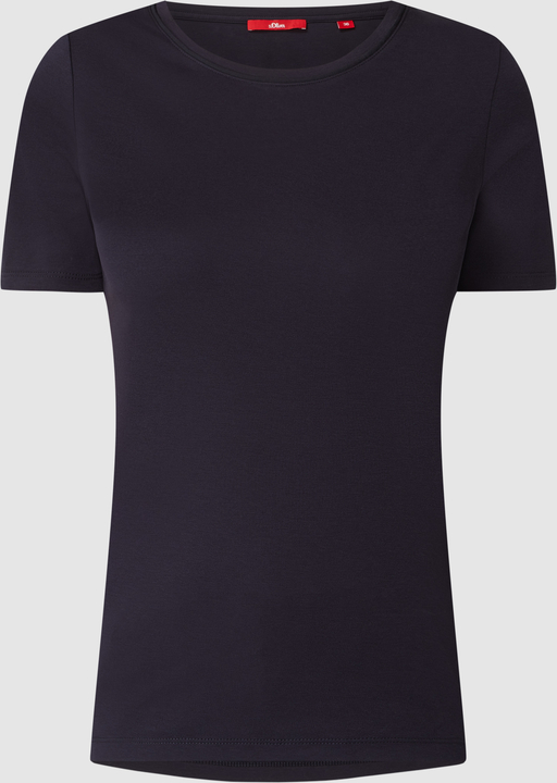 Czarny t-shirt S.Oliver z okrągłym dekoltem