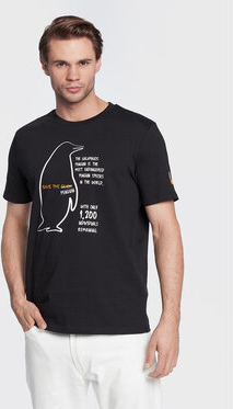 Czarny t-shirt Save The Duck w młodzieżowym stylu