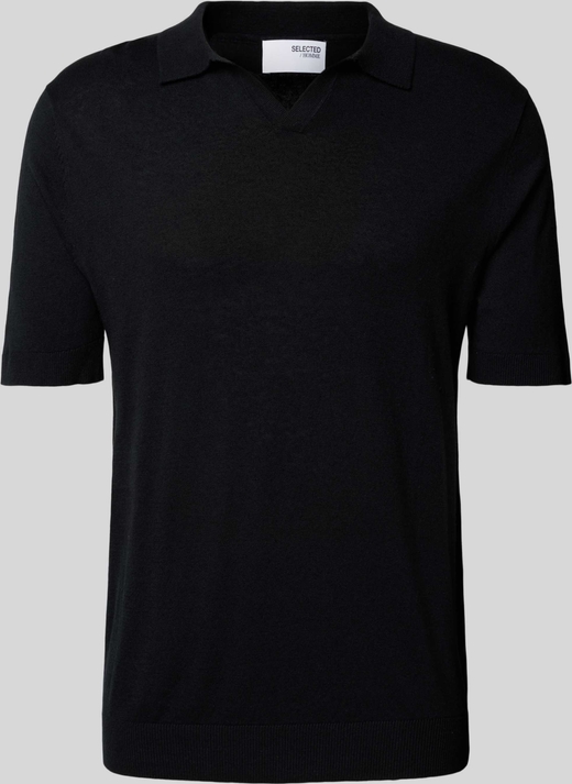 Czarny t-shirt Selected Homme w stylu casual z bawełny