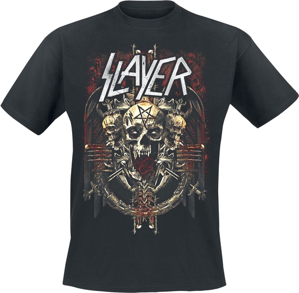 Czarny t-shirt Slayer z bawełny z krótkim rękawem