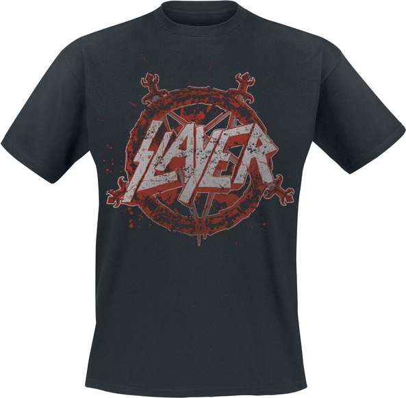Czarny t-shirt Slayer z bawełny z krótkim rękawem