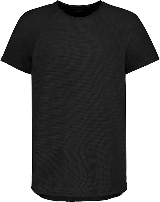 Czarny t-shirt SUBLEVEL w stylu casual