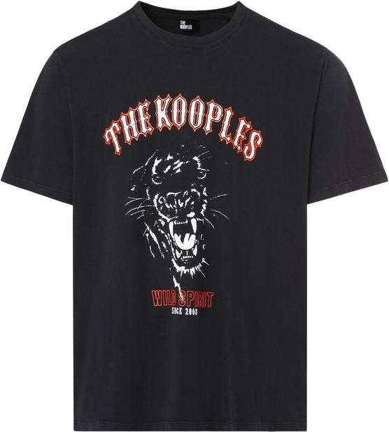 Czarny t-shirt The Kooples z bawełny