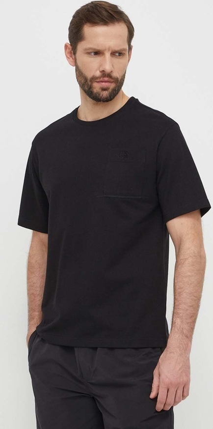 Czarny t-shirt The North Face z bawełny z krótkim rękawem