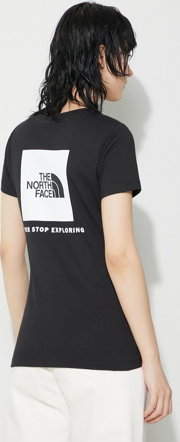 Czarny t-shirt The North Face z bawełny z krótkim rękawem z okrągłym dekoltem