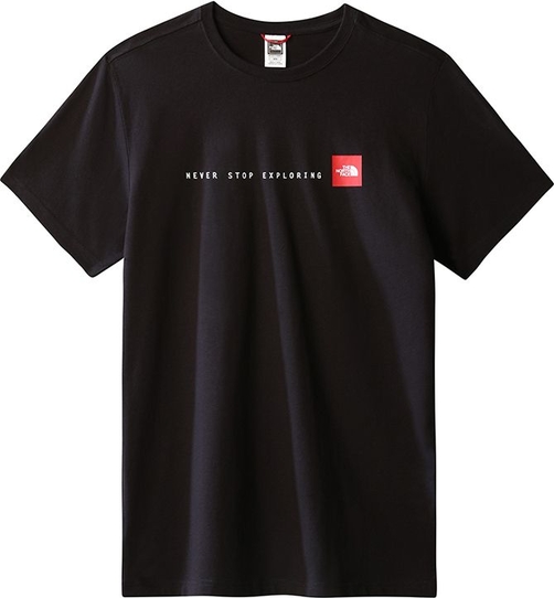 Czarny t-shirt The North Face z krótkim rękawem w młodzieżowym stylu