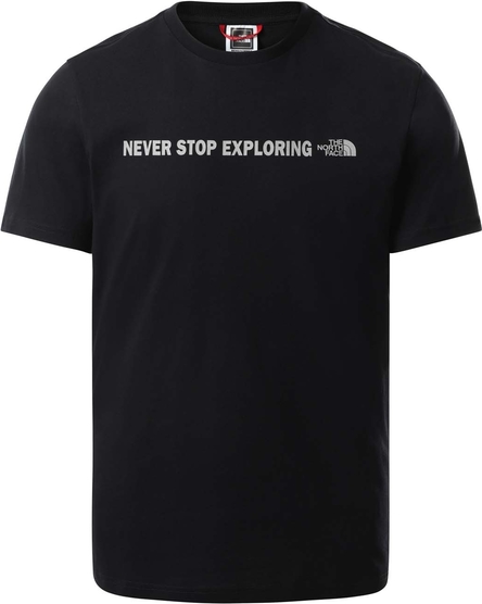 Czarny t-shirt The North Face z krótkim rękawem z bawełny w sportowym stylu