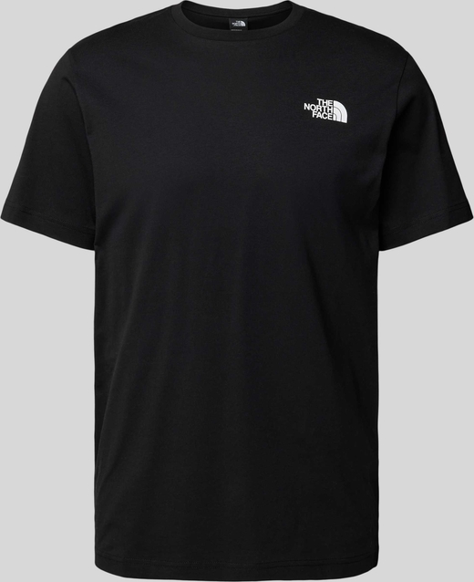 Czarny t-shirt The North Face z nadrukiem w sportowym stylu