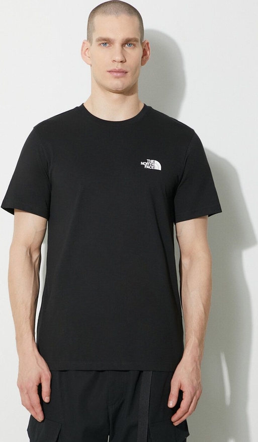 Czarny t-shirt The North Face z nadrukiem z krótkim rękawem
