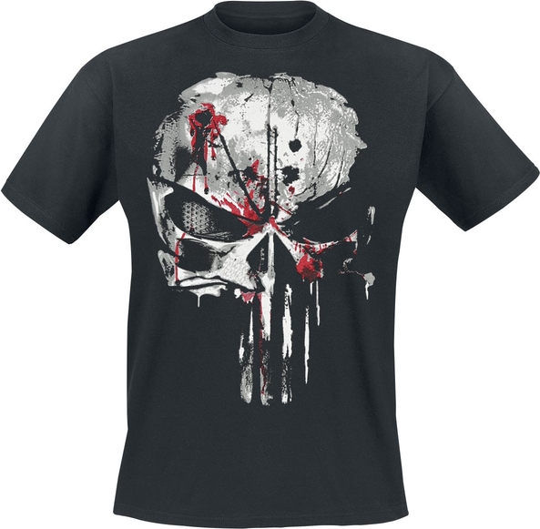 Czarny t-shirt The Punisher z bawełny