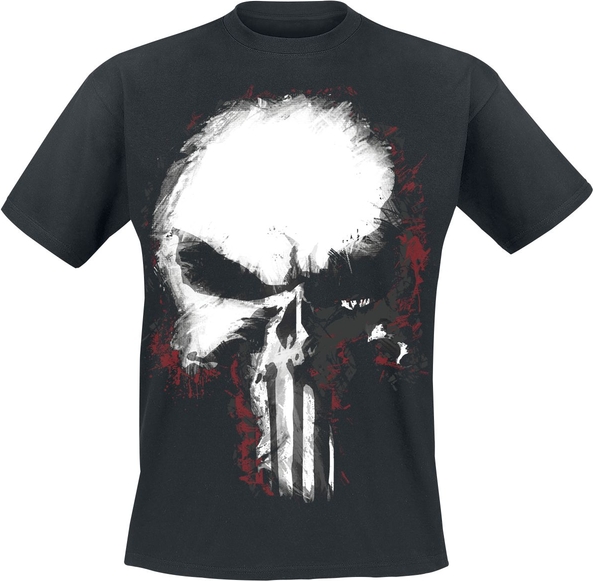 Czarny t-shirt The Punisher z bawełny