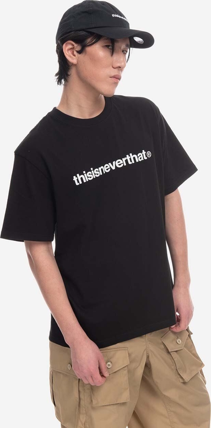Czarny t-shirt Thisisneverthat z krótkim rękawem z bawełny