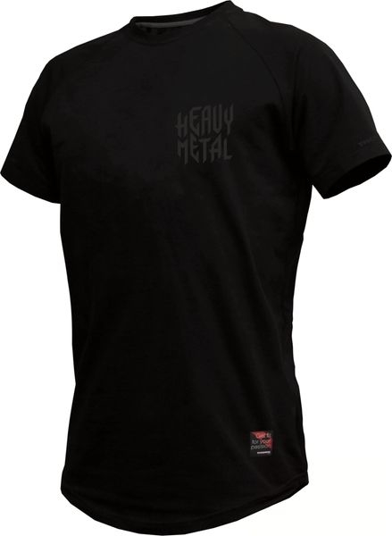 Czarny t-shirt Thorn+fit w sportowym stylu z bawełny z krótkim rękawem
