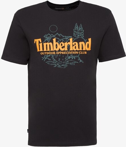 Czarny t-shirt Timberland w młodzieżowym stylu z krótkim rękawem
